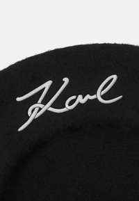 KARL LAGERFELD SIGNATURE WOOL BERET - Platmale - black