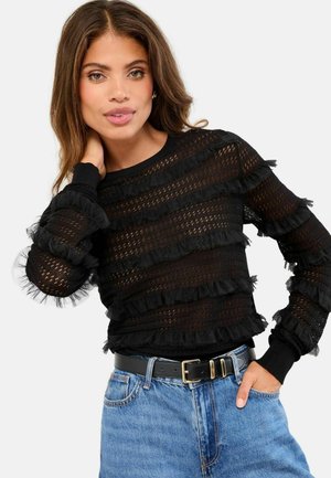 REGULAR FIT - Stickad tröja - black