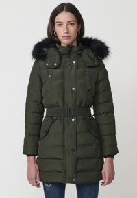 WITH HOOD - Ziemas mētelis - kaki   khaki