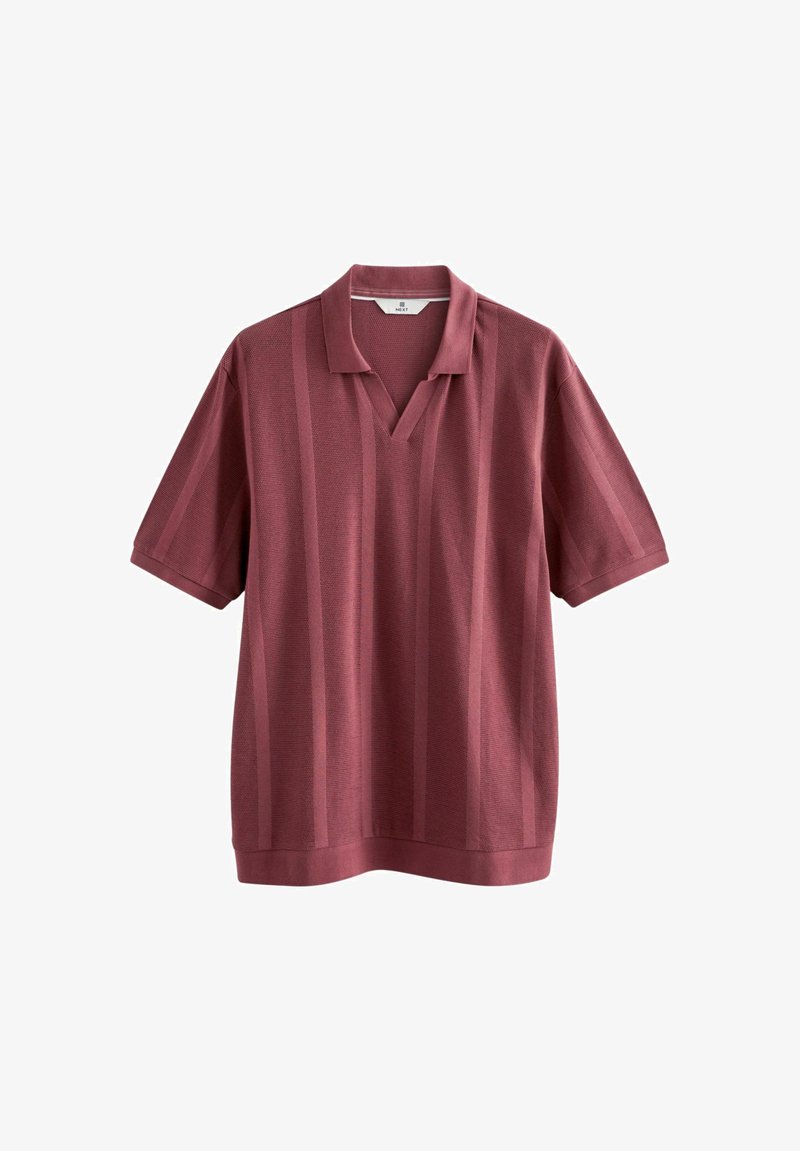 Next CUBAN COLLAR TEXTURED SHORT SLEEVE - REGULAR FIT - Bluză polo - red