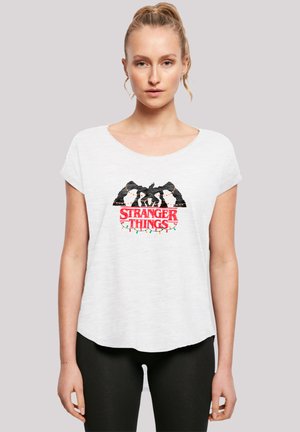 STRANGER THINGS DEMOGORGON LIGHTS NETFLIX TV SERIES - Print T-shirt - weiß