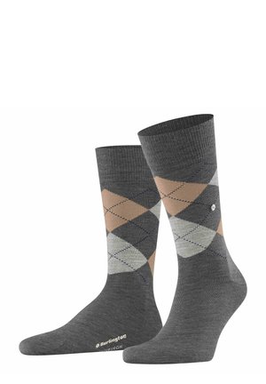 EDINBURGH - RAUTENMUSTER ARGYLE CLIP - Socken - grau braun