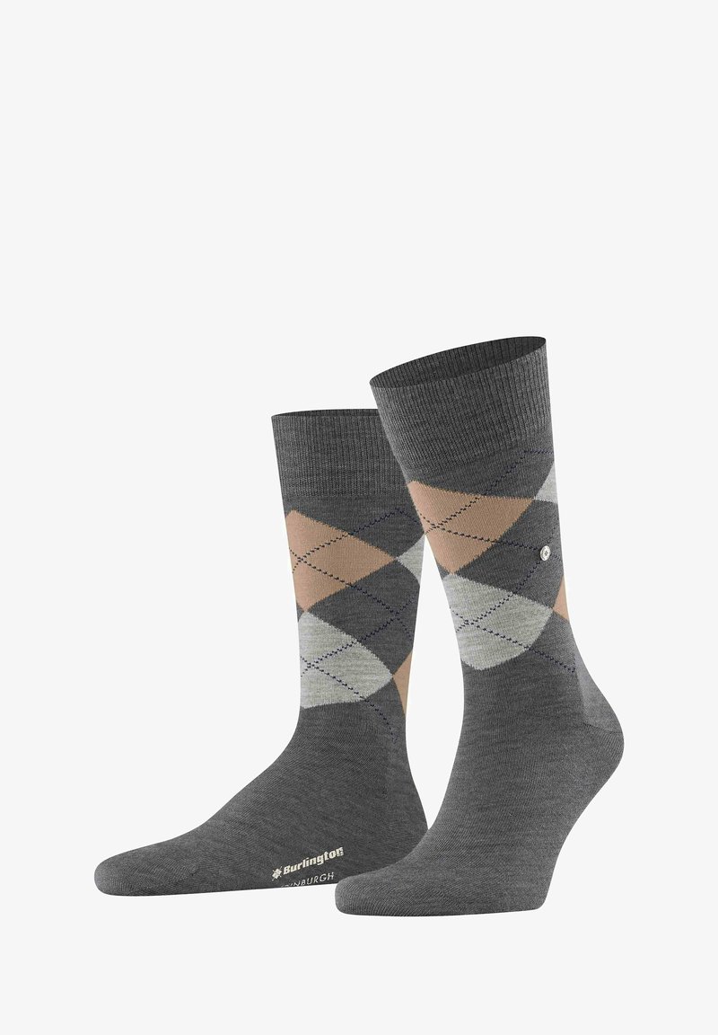 Burlington EDINBURGH - RAUTENMUSTER ARGYLE CLIP - Socken - grau braun