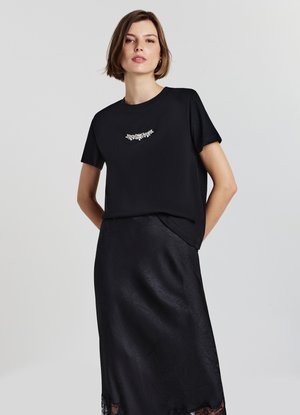 Calliope STRASS - T-shirt con stampa - ultrablack