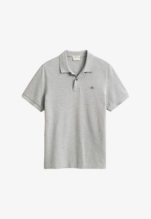 GANT, REG SHIELD SS PIQUE POLO - Polosärk - grey melange