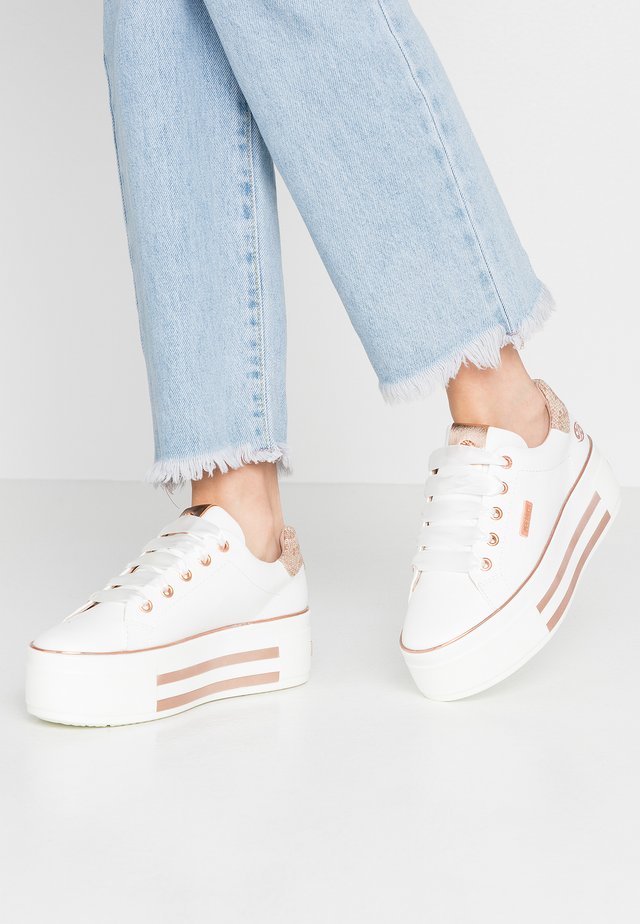 Sneakers basse - weiß/rosegold