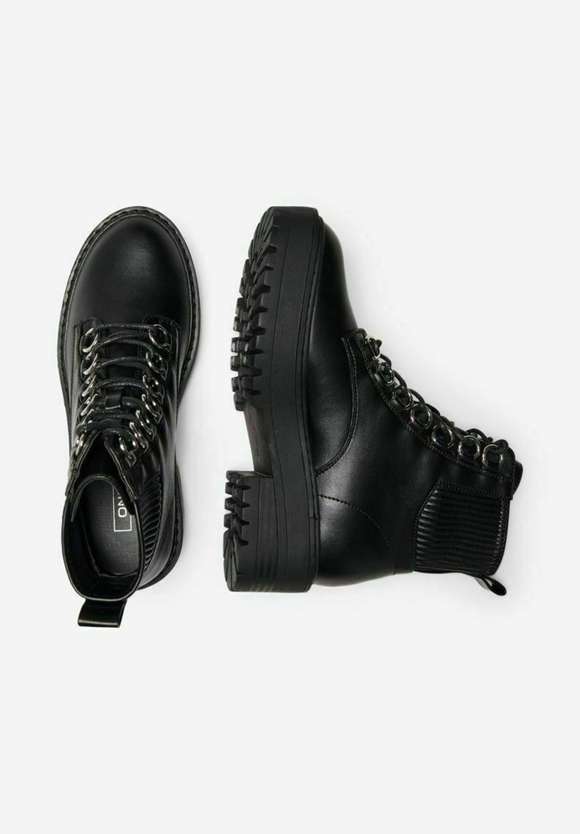 ONLY SHOES CHUNKY - Veterboots - black/zwart - Zalando.nl