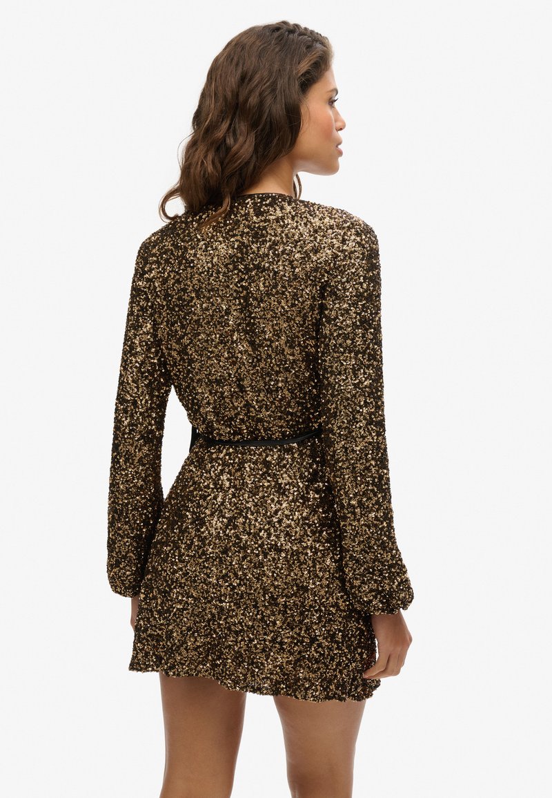 superdry gold sequin dress Evening Dress Gold Sequin Mini Dress Long Sleeve Superdry Printed Sequin  Long Sleeve Mini Dress, Gold