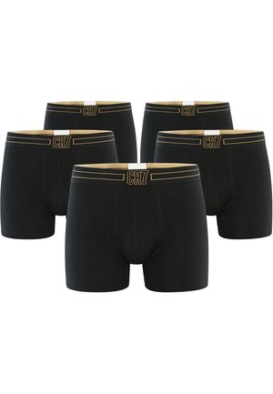 Boxer neri in cotone in confezione da cinque, con una vita elastica con accenti dorati e logo "CR7", dalla texture morbida.