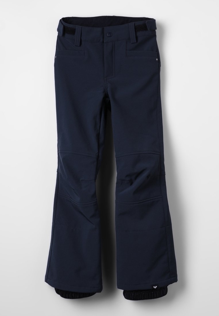 Marineblå skibukser lavet af slidstærkt materiale, med en lige pasform, knæpaneler, sidelommer og elastiske manchetter ved anklerne.