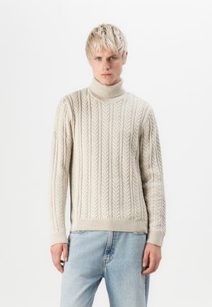 JPRBLUSEAN CABLE ROLL NECK - Striktrøje - silver lining