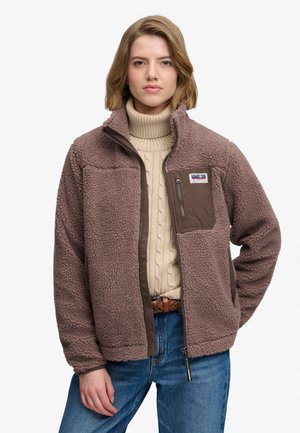 Superdry & Co, SUPERDRY HERITAGE ZIP THROUGH FLEECE.. - Forro polar - dark taupe