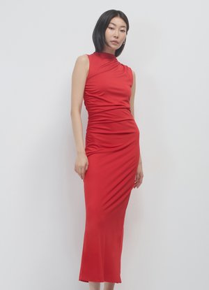 Calliope LUNGO CON ARRICCIO - Maxikleid - rosso scuro