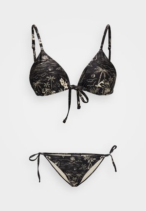 Emporio Armani TRIANGLE STRING BRIEF - Bikini - black/off-white