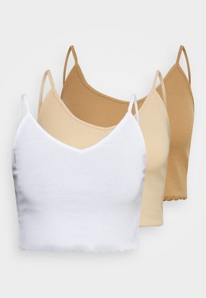 3 PACK - Top - white/sand/light brown