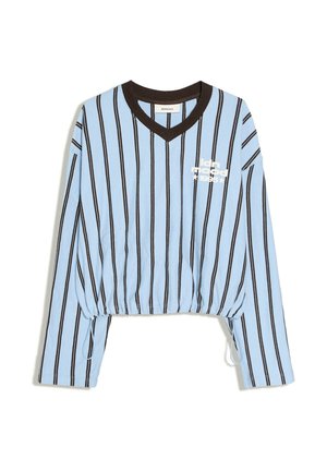 Bershka, V-NECK PRINTED - SWEATSHIRT - Sweatshirt - light blue