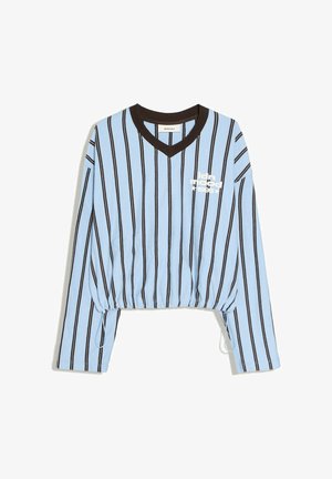 Bershka, V-NECK PRINTED - SWEATSHIRT - Sweatshirt - light blue