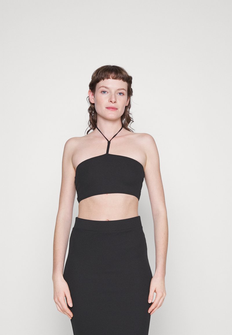 Calvin Klein Q-NOVA HALTER BANDEAU BRALETTE - Μπλούζα - black