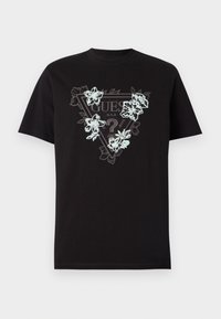 FLOWER TRIANGLE TEE - Print T-shirt - jet black