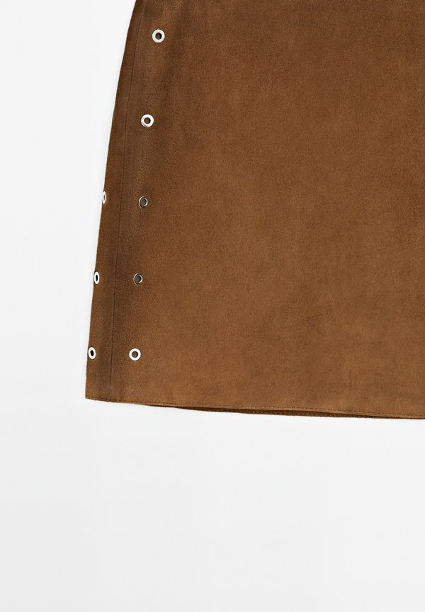 WITH EYELETS - Leather skirt2