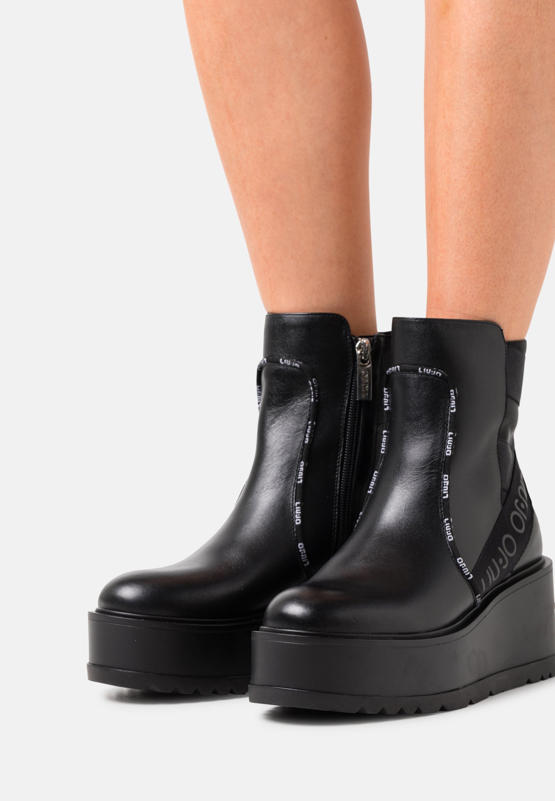 Liu Jo Jeans LOVE - Bottines à plateau - black/noir - ZALANDO.FR
