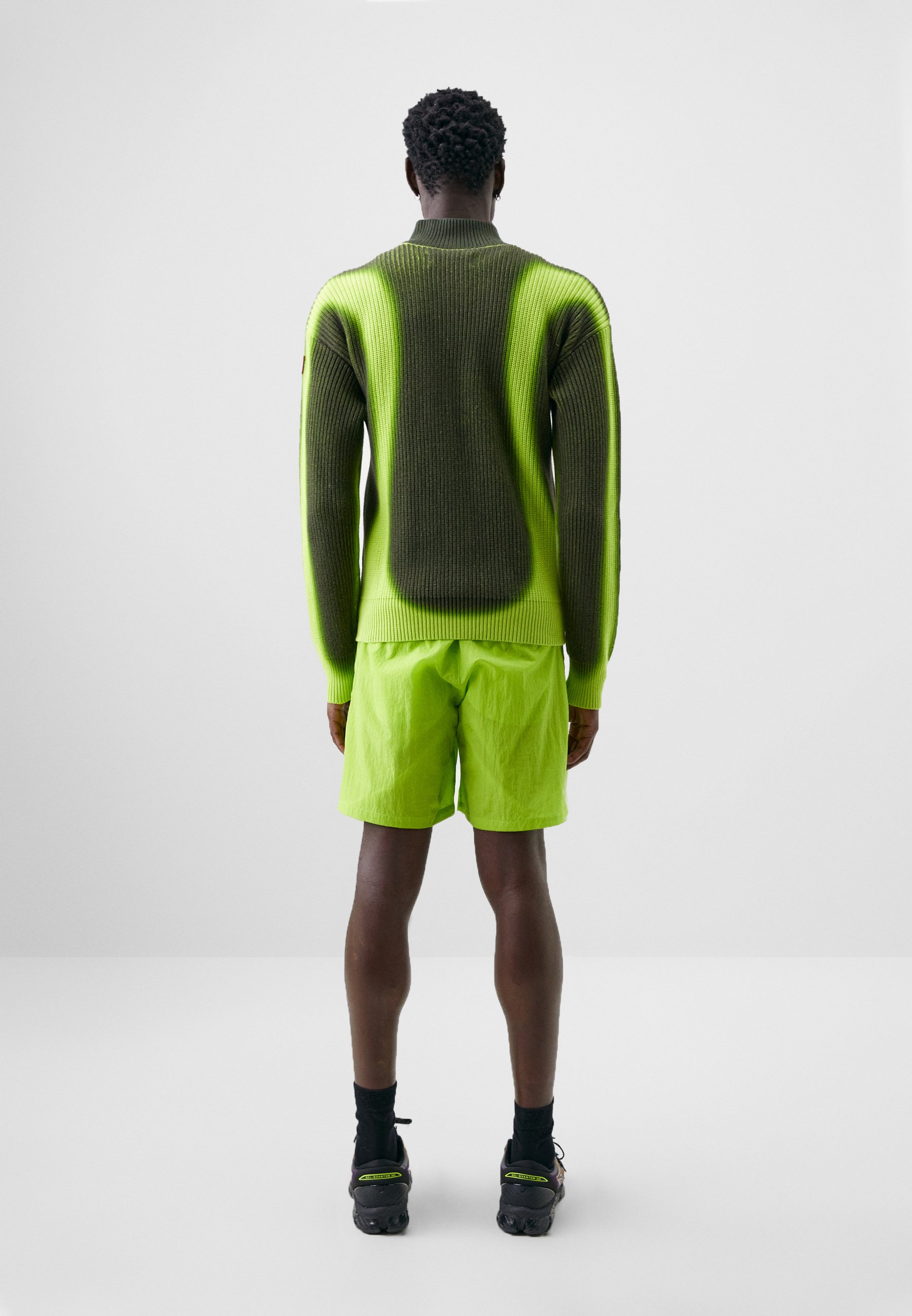 The New Originals FISHERMAN ZIP UP - Cardigan - black/lime/black