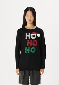 Vero Moda VMHOHO O NECK  - Neule - black/silver/red/green