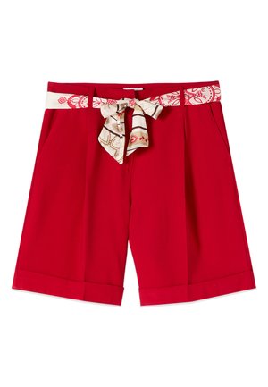 Oltre, BERMUDA CON CINTURA FANTASIA. - Shorts - rosso