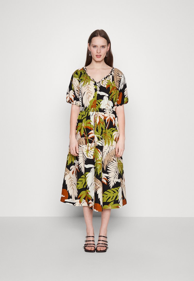 Marc Cain Shirt dress deep oliv green/green Zalando.ie