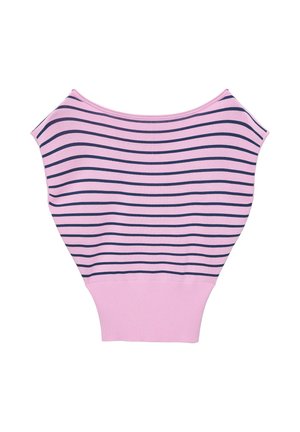 PULL&BEAR, ASYMMETRIC SHORT SLEEVE - JUMPER - T-shirt imprimé - pink