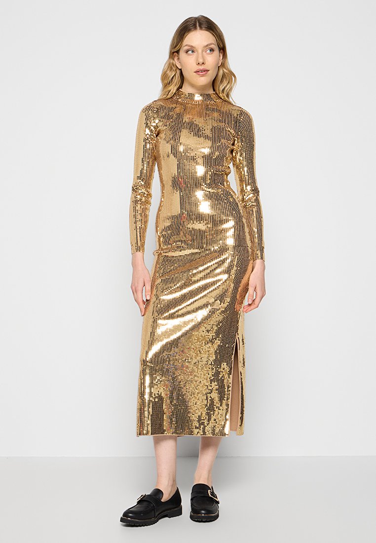 sandro Cocktailjurk goudkleurig sandro Cocktailjurk goudkleurig