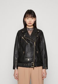 AllSaints BILLIE BIKER - Kožnata jakna - black/gold