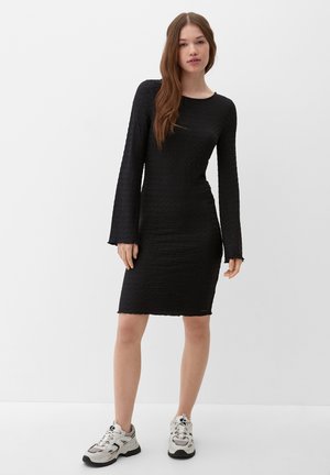 MIT CRINKLE-STRUKTUR - Freizeitkleid - schwarz