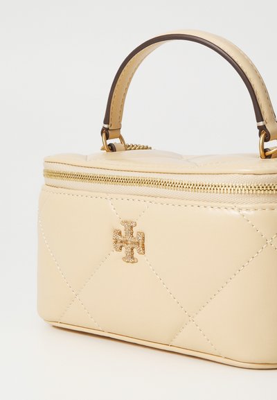 Tory Burch KIRA PAVE LOGO DIAMOND QUILT VANITY CASE - Mosózsák - vanilla