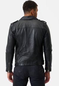 Ricano MARCO Veste en cuir schwarz/noir