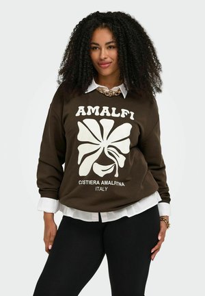 ONLY Carmakoma SWEATSHIRT CARESMARA SWEATSHIRT - Sweatshirt - chocolate martini
