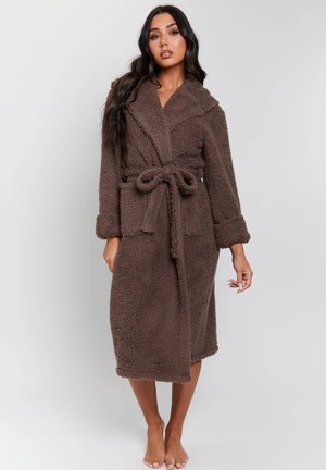 HOODED MIDAXI CHUNKY - Accappatoio - mocha
