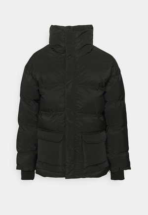 LONG JACKET WITH BRANDED COLLAR - Vinterjakker - black