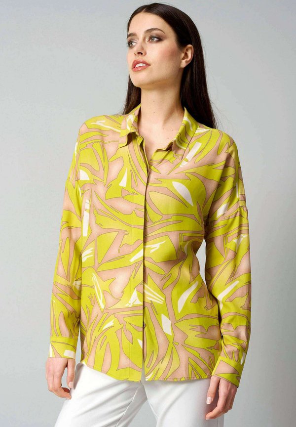 Hemdbluse - lime   beige