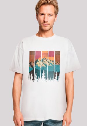 BERG SONNENUNTERGANG RETRO - T-Shirt print - weiß