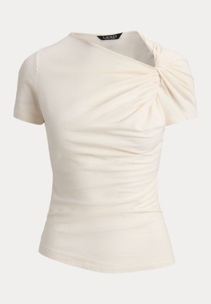 Lauren Ralph Lauren, TWIST NECK JERSEY TEE - Μπλούζα - mascarpone cream