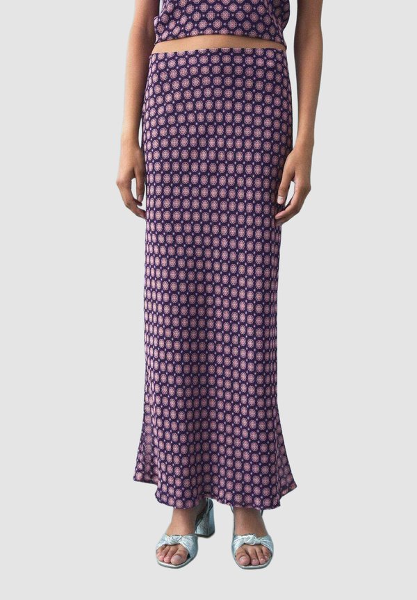 FLOWY - Maxi skirt - maroon2