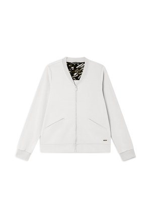 E COLLO IN CON DETTAGLI ANIMALIER - Sudadera con cremallera - white sand zebra animalier