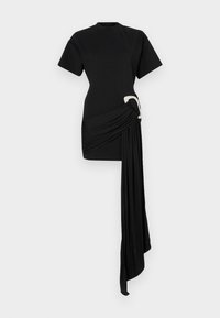 CRYSTAL BUCKLE DRAPE FABRIC DETAIL DRESS - Vestito elegante - black/silver