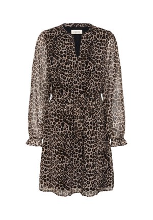 Cream, CRYUNA LONG SLEEVE SHORT - Denné šaty - natrual animal spots