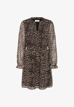 Cream, CRYUNA LONG SLEEVE SHORT - Denné šaty - natrual animal spots