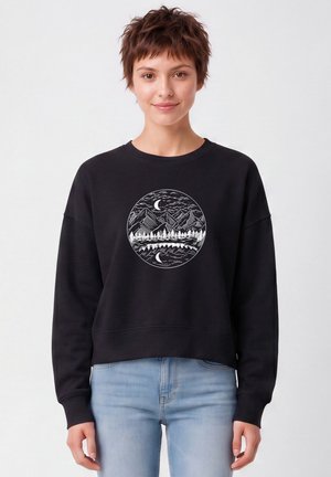 watapparel, MOUNTAINS BY NIGHT - Sweatshirt - black