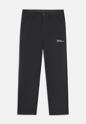 Pantaloni negri de exterior, fabricați dintr-un material ușor și rezistent. Au buzunare înclinate și detalii cu logo pe coapsa superioară. Design cu picior drept.
