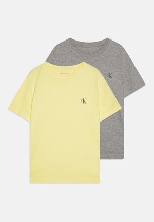 MONOGRAM UNISEX 2 PACK - Basic póló - heather grey/elfin yellow