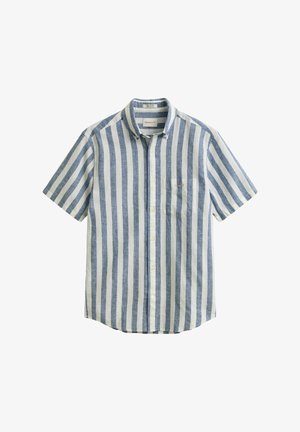 GANT, STRIPED BLEND SHORT SLEEVE - Hemd - vintage blue